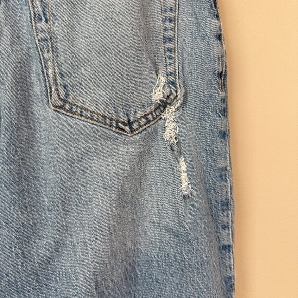 Abercrombie & Fitch Curve Love The Dad High Rise Jeans Womens 4L Blue Distressed - Picture 9 of 13